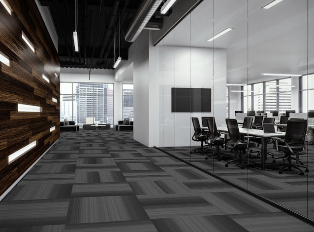 Umbra II Plank Carpet Tile | J+J Flooring | 18" x 36" Shadow Gray